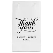 ホワイト | ミニマル ウェディング サンクス スモールペーパーバッグ (正面)
