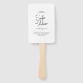 ホワイト ミニマル エレガント ウェディング プログラム ハンドファン (正面)