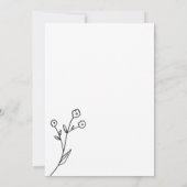 ホワイト ミニマル エレガント フラワー ウェディング 招待状 (裏面)