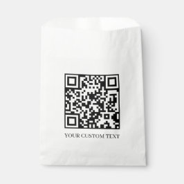 ホワイト ミニマル QR | クリーンカスタムテキストスキャン フェイバーバッグ