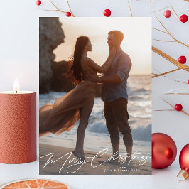 ホワイト・メリークリスマスエレガントの豪華な写真 シーズンカード