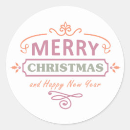 ホワイト・メリークリスマス新年のシール ラウンドシール