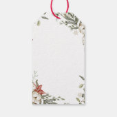 ホワイト・メリー・クリスマス | 冬のフローラと金ゴールド ギフトタグ (裏面)