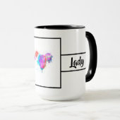 ホワイト モダン ボス レディ バルーン リンガー 15oz マグカップ (正面右)