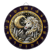 ホワイト・ユニコーンが強さと美しいを放つ ダーツボード (正面)