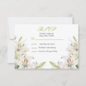 ホワイト・ユリの花の結婚式 出欠カード (正面)