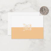 ホワイト&ライトオレンジモダンスウェーデンサンキュー ノートカード (正面/裏面インサイチュ)