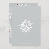 ホワイト&ライトグレークリスマスリースハッピーホリデイズ シーズンカード (正面/裏面)