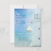 ホワイト・ライトハウス ウェディング RSVP 招待状 (正面)