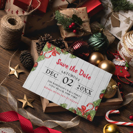 ホワイト・ラスティックパインのクリスマスパーティ|Save the Date インビテーションポストカード