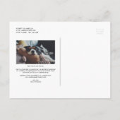 ホワイト ラスティック ハンドレタード 変更日 フォト 案内ポストカード (裏面)