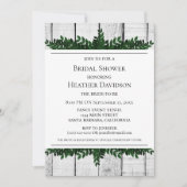 ホワイト ラスティック フォリアー ブライダル シャワー 招待状 (正面)