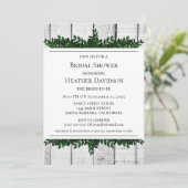 ホワイト ラスティック フォリアー ブライダル シャワー 招待状 (スタンド正面)