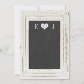 ホワイト ラスティック フレーム チョーク ウェディング 招待状 (裏面)