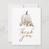 ホワイト ラスティック ボーホー パンプキン ベイビー シャワー サンクス サンキューカード (正面)