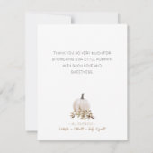 ホワイト ラスティック ボーホー パンプキン ベイビー シャワー サンクス サンキューカード (裏面)