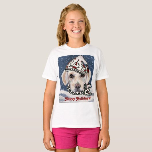 ホワイト ラブラドール レトリバー Tシャツ (正面フル)
