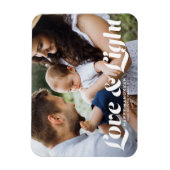 ホワイト・ラブ・アンド・ライトタイポグラフィ写真ハヌカー マグネット (縦)