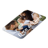 ホワイト・ラブ・アンド・ライトタイポグラフィ写真ハヌカー マグネット (左側)