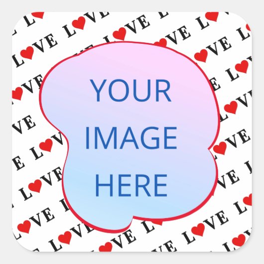 ホワイト・ラブ・ミニマリスト スクエアシール (正面)