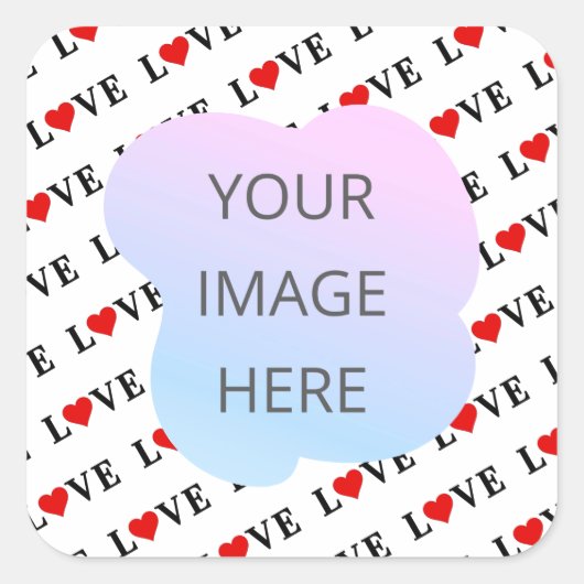 ホワイト・ラブ・ミニマリスト スクエアシール (正面)