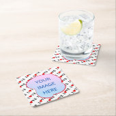 ホワイト・ラブ・ミニマリスト スクエアペーパーコースター (インサイチュ)