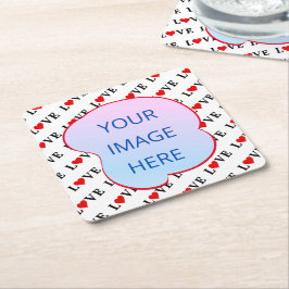 ホワイト・ラブ・ミニマリスト スクエアペーパーコースター