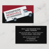 ホワイト・リムーバル・バン、リムーバル会社 名刺 (正面/裏面)