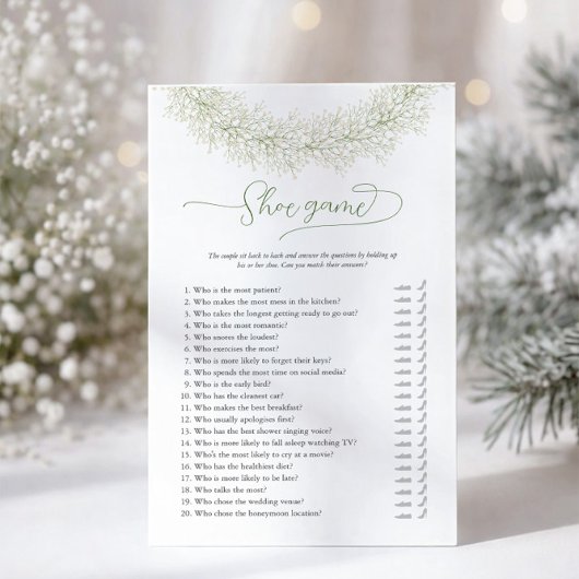 ホワイト リース シューズ ブライダル シャワー ゲーム フライヤー
