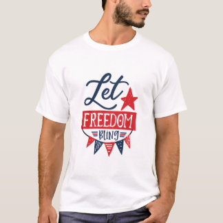 ホワイト・レッズ・フリーきらきら光る愛国心のシャツ Tシャツ