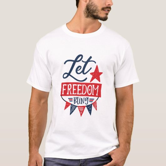 ホワイト・レッズ・フリーきらきら光る愛国心のシャツ Tシャツ (正面)
