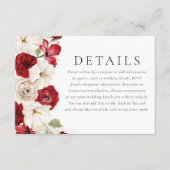 ホワイト&レッドゴージャス結婚フローラ詳細 エンクロージャーカード (正面)