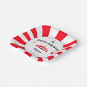 ホワイト&レッドサーカスカーニバル ペーパープレート (傾斜あり)
