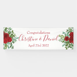 ホワイト&レッド牡丹&バラフローラ結婚ズ 横断幕