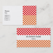 ホワイト、レッド、オレンジ水玉模様 名刺 (正面/裏面)