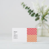 ホワイト、レッド、オレンジ水玉模様 名刺 (スタンド正面)