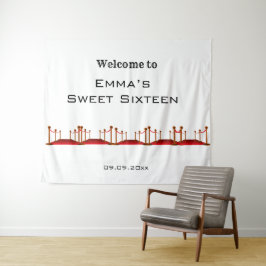 ホワイト レッド カーペット ハリウッド スイート 16歳の誕生日 タペストリー