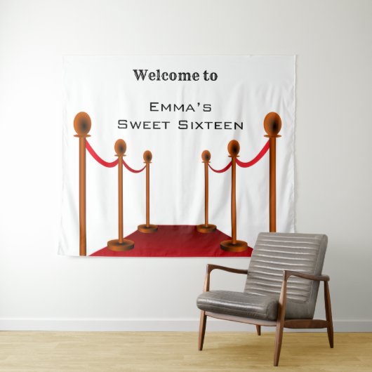 ホワイト レッド カーペット ハリウッド スイート 16th 誕生日 タペストリー (インサイチュ(横))