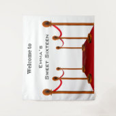 ホワイト レッド カーペット ハリウッド スイート 16th 誕生日 タペストリー (正面)