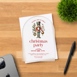 ホワイト レッド クリスマス ナッツクラッカー クリスマスパーティー アクリル招待状