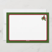 ホワイト、レッド、グリーン モダン 3 フォト クリスマス カード (裏面)