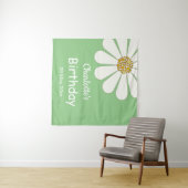 ホワイト レトロ モダン ダイシー フラワー カスタム 誕生日 タペストリー (インサイチュ(横))