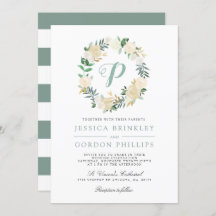 ホワイト·ロストライプのーズ|ソロモノグラムの結婚式への招待