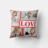 ホワイト ロマンチック ラブ 4 枚の写真 コラージュ バレンタインデー クッション (裏面)