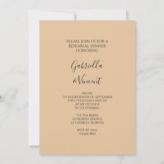 ホワイト・ローズとパー結婚ルのリハーサル・ディナー 招待状 (裏面)