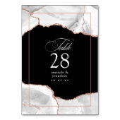 ホワイト&ローズゴールドのアゲートウェディング テーブルナンバー (裏面)