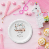 ホワイト＆ローズゴールドパンプキン 秋の収穫祭 ペーパープレート (パーティー)