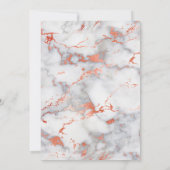 ホワイト＆ローズゴールド大理石のボーダー、名前情報 ノートカード (裏面)