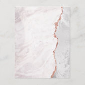 ホワイト＆ローズゴールド アゲート大理石 ウェディング 詳細 エンクロージャーカード (裏面)