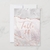 ホワイト&ローズゴールド アゲート 彫金 ウェディング テーブル ナンバー 招待状 (裏面)